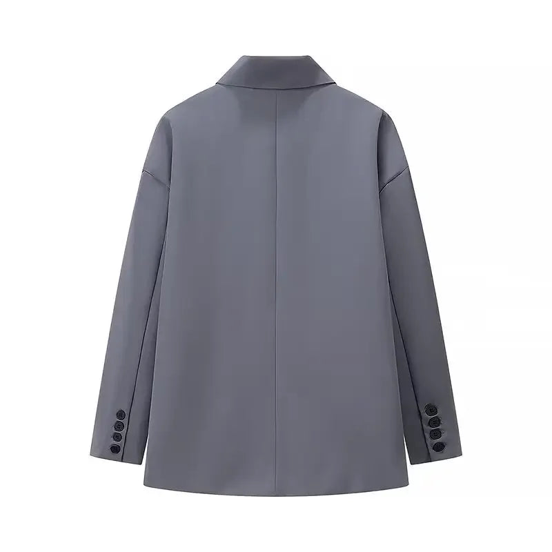 Blazer Feminino Alfaiataria Cinza Manuela - ZARIF, vista traseira