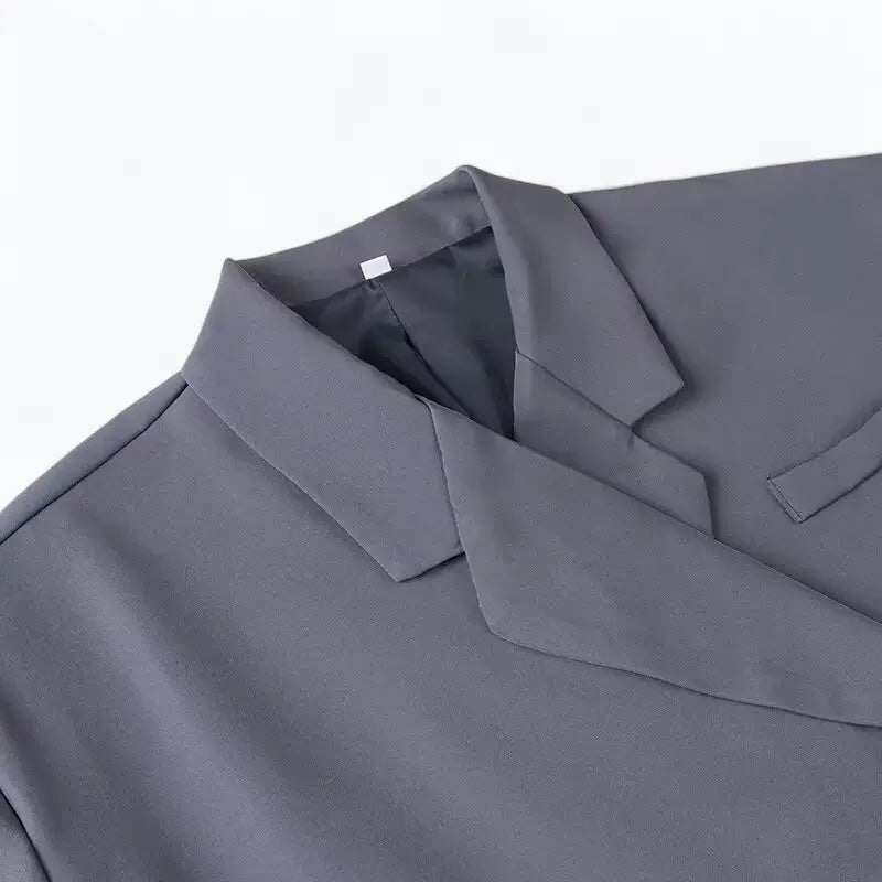 Blazer Feminino Alfaiataria Cinza Manuela - ZARIF, zoom na parte superior frontal