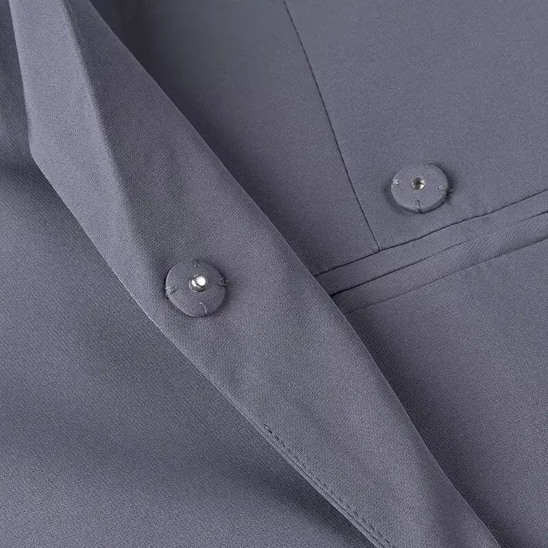 Blazer Feminino Alfaiataria Cinza Manuela - ZARIF, zoom nos botões de fechamento