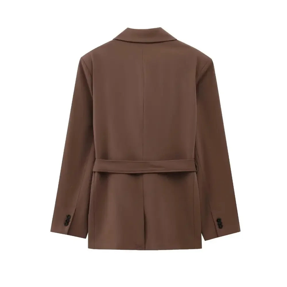 Blazer Feminino Alfaiataria Marrom Beatrice - ZARIF, vista traseira