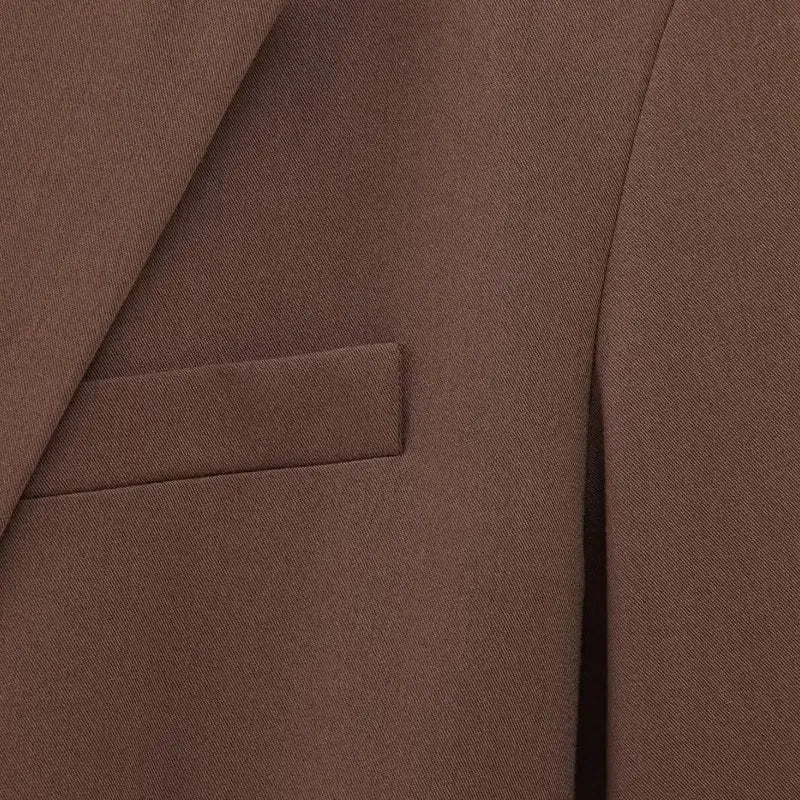 Blazer Feminino Alfaiataria Marrom Beatrice - ZARIF, zoom no bolso falso no peito