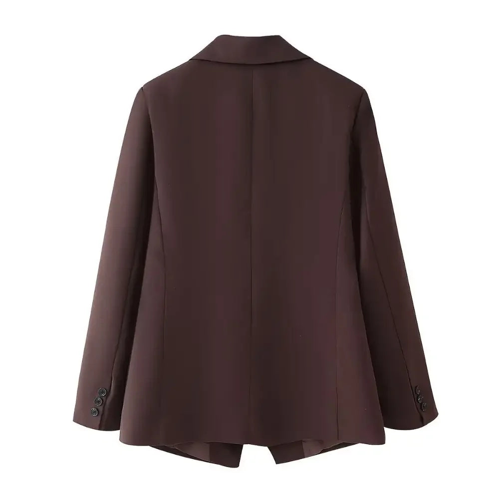 Blazer Feminino Alfaiataria Marrom Brenda - ZARIF, vista traseira