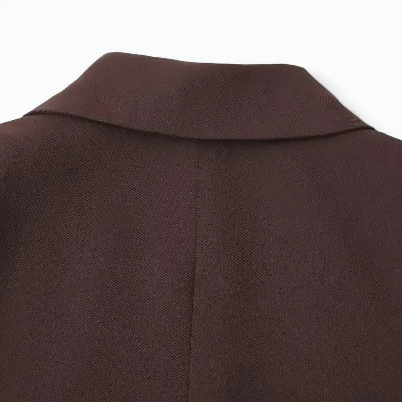 Blazer Feminino Alfaiataria Marrom Brenda - ZARIF, zoom na parte traseira da gola