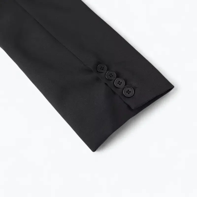 Blazer Feminino Alfaiataria Preto Manuela - ZARIF, zoom nos botões no punho da manga