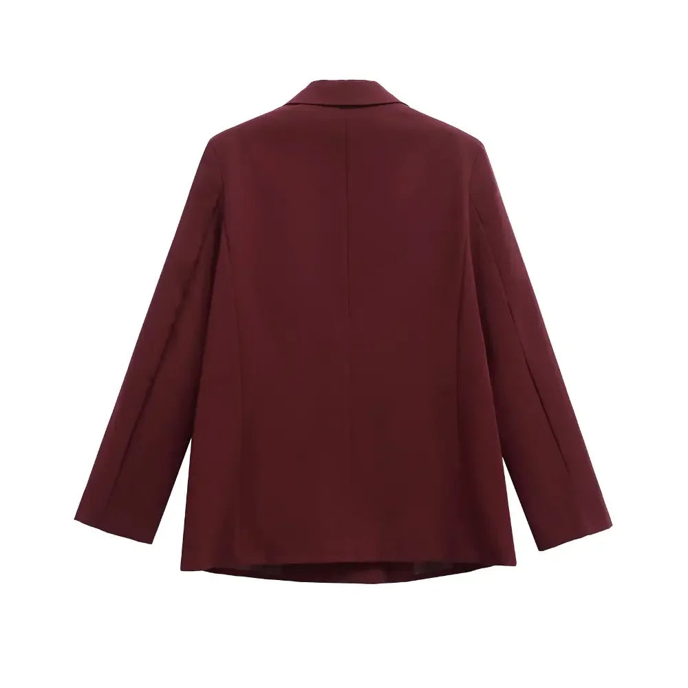 Blazer Feminino Alfaiataria Vermelho Eloá - ZARIF, vista traseira