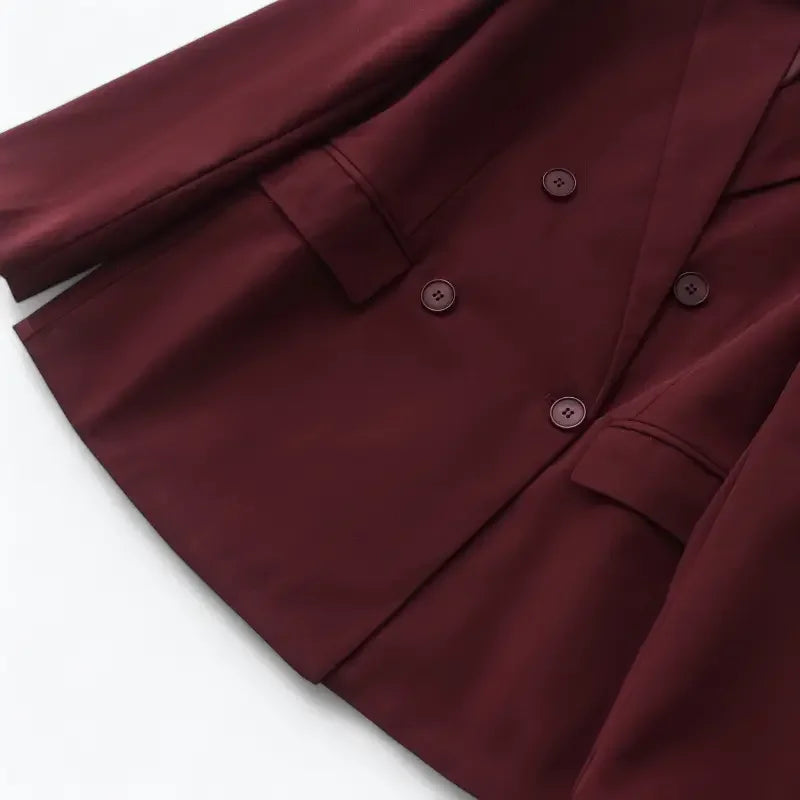 Blazer Feminino Alfaiataria Vermelho Eloá - ZARIF, zoom na parte inferior frontal