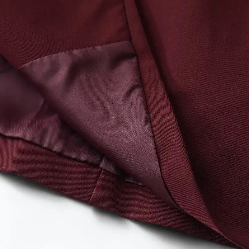 Blazer Feminino Alfaiataria Vermelho Eloá - ZARIF, zoom no tecido e forro