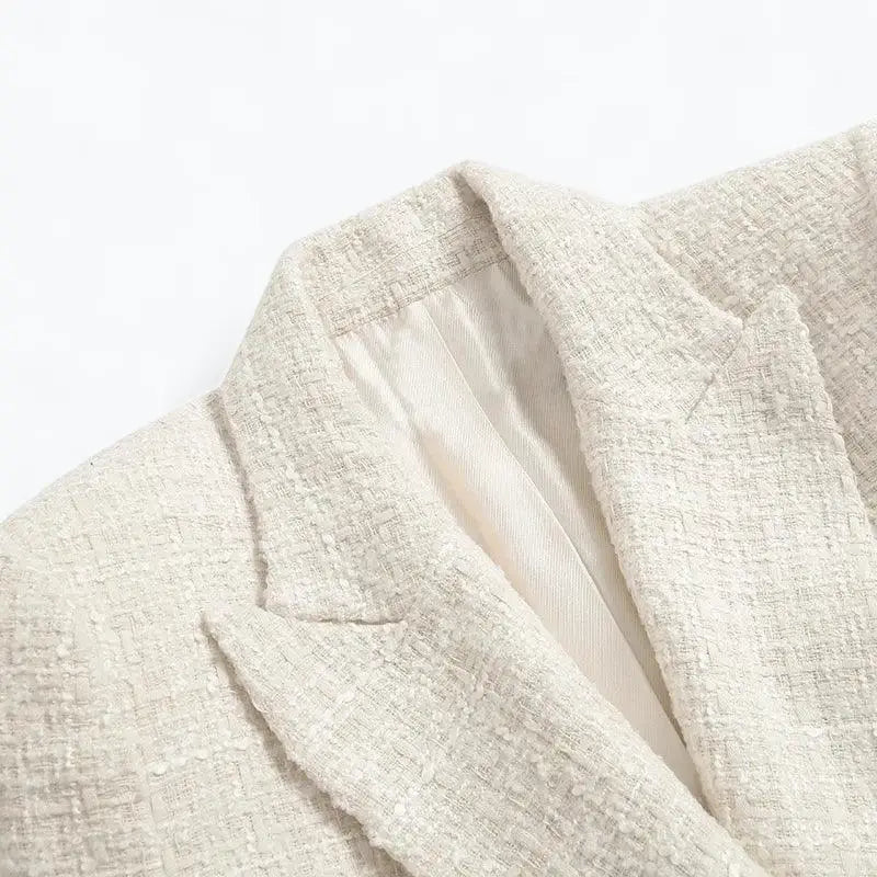 Blazer Feminino Tweed Branco Carolina