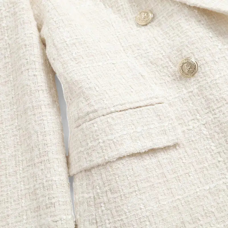 Blazer Feminino Tweed Branco Carolina