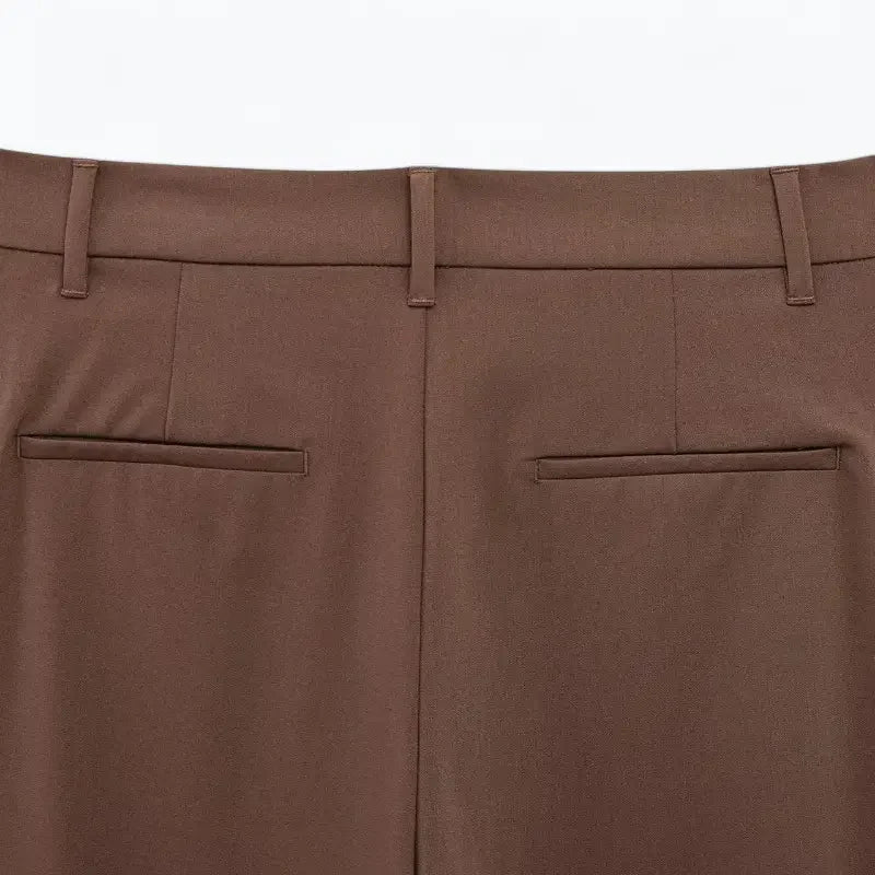Calça Alfaiataria Feminina Marrom Beatrice - ZARIF, zoom no bolso falso traseiro