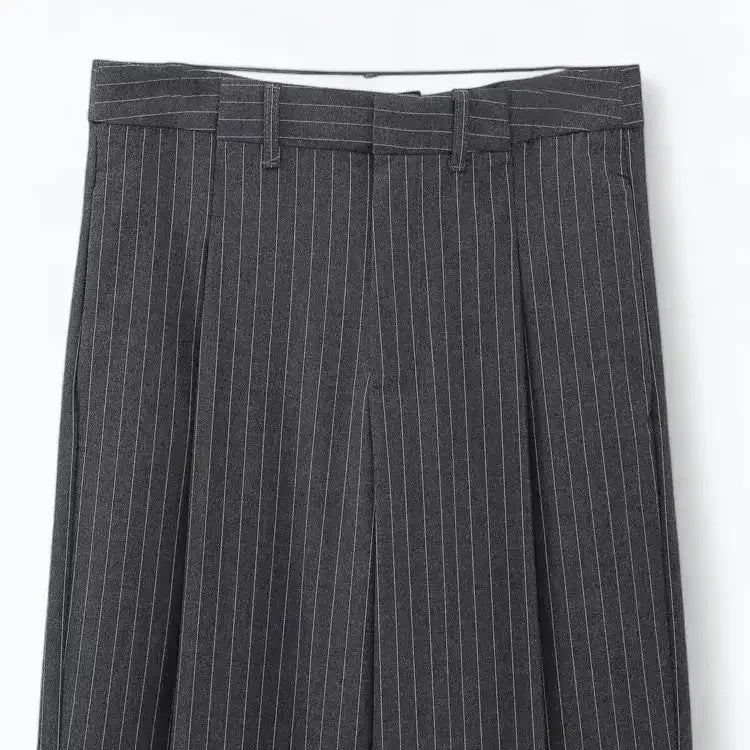 Calça Alfaiataria Feminina Risca de Giz Cinza Lauren - ZARIF, vista superior frontal