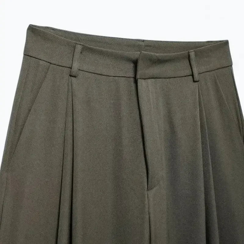 Calça Pantalona Alfaiataria Verde Esme - ZARIF, vista superior frontal