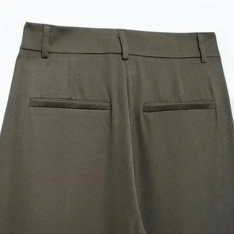 Calça Pantalona Alfaiataria Verde Esme - ZARIF, vista superior traseira