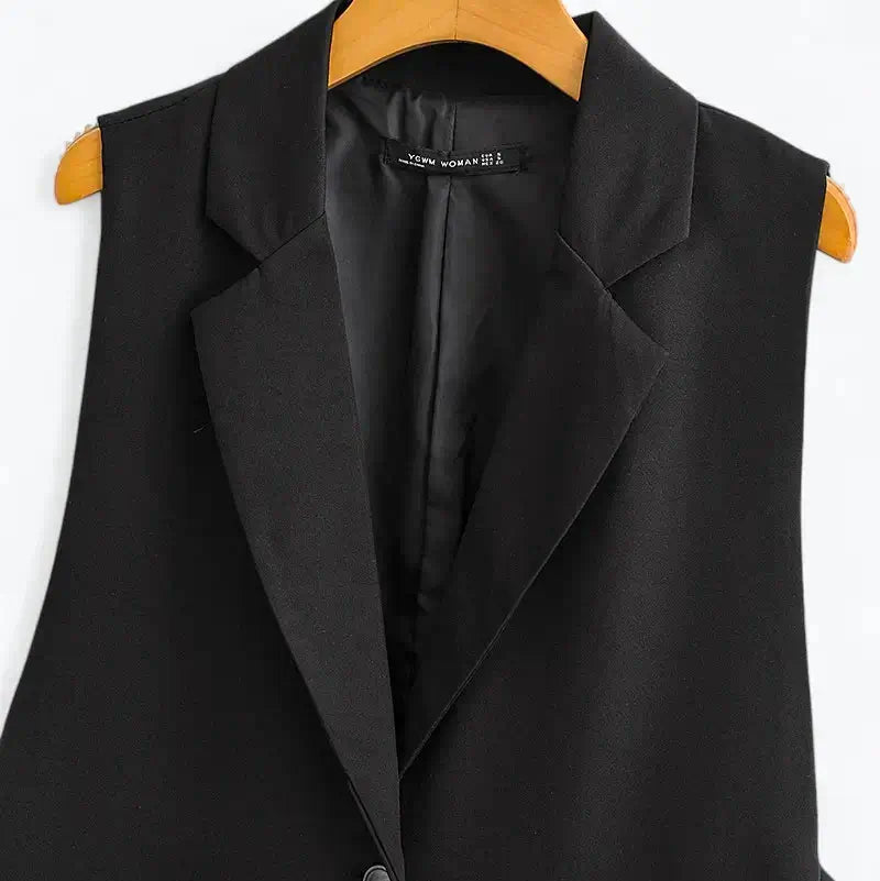 Colete Alfaiataria Feminino Alongado Preto Maju