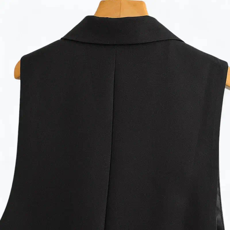 Colete Alfaiataria Feminino Alongado Preto Maju
