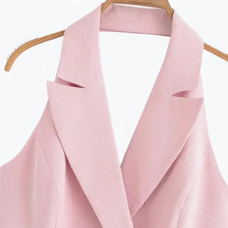 Colete Alfaiataria Feminino Rosa Isabela - ZARIF, vista superior frontal