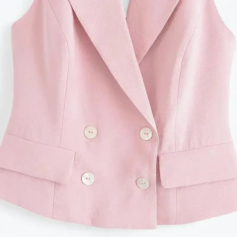 Colete Alfaiataria Feminino Rosa Isabela - ZARIF, vista inferior frontal