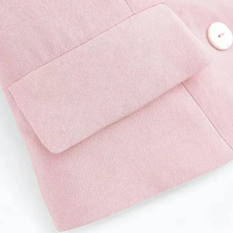 Colete Alfaiataria Feminino Rosa Isabela - ZARIF, zoom no bolso frontal com lapela
