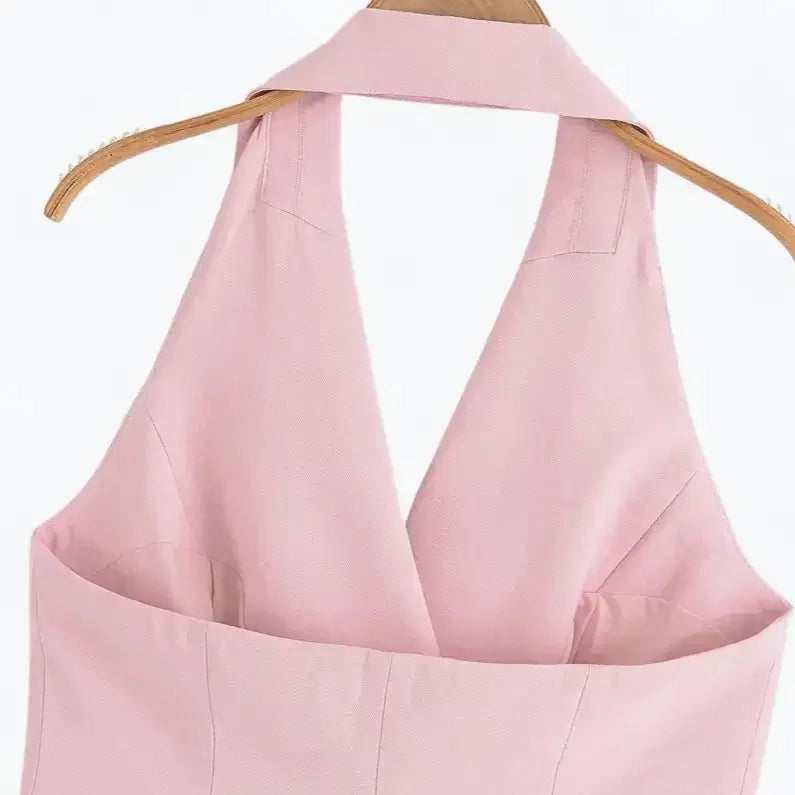 Colete Alfaiataria Feminino Rosa Isabela - ZARIF, zoom na parte superior traseira