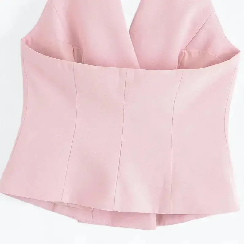 Colete Alfaiataria Feminino Rosa Isabela - ZARIF, zoom na parte inferior traseira