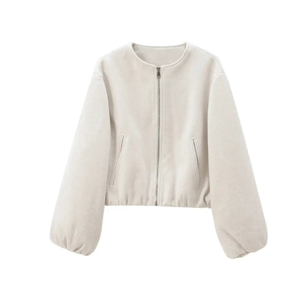 Jaqueta Bomber Feminina Branca Larissa