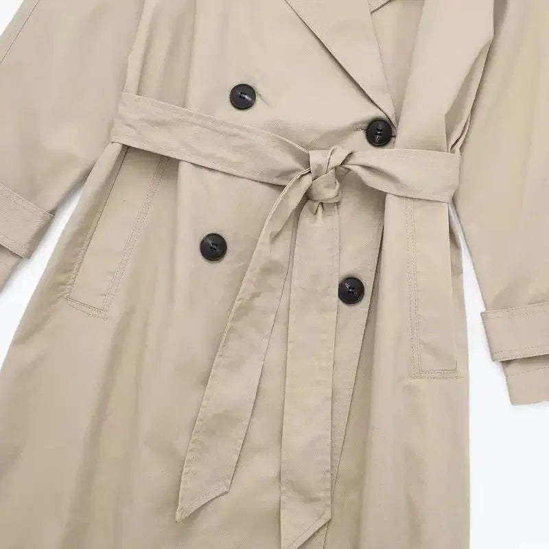 Trench Coat Feminino Bege Eloise - ZARIF, zoom no cinto para amarração da peça