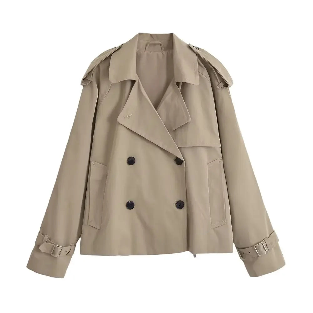 Trench Coat Feminino Curto Bege Caroline - ZARIF