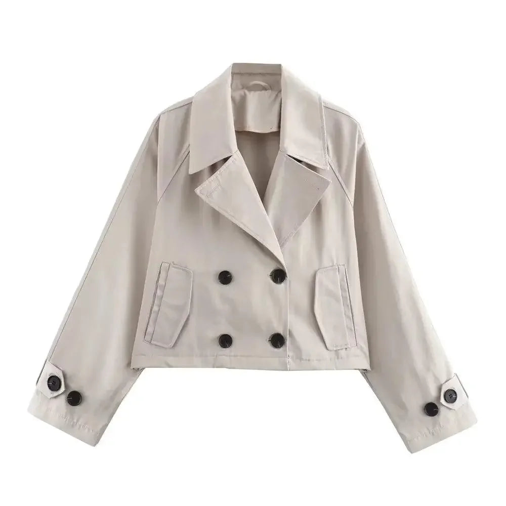 Trench Coat Feminino Curto Bege Isabella - ZARIF