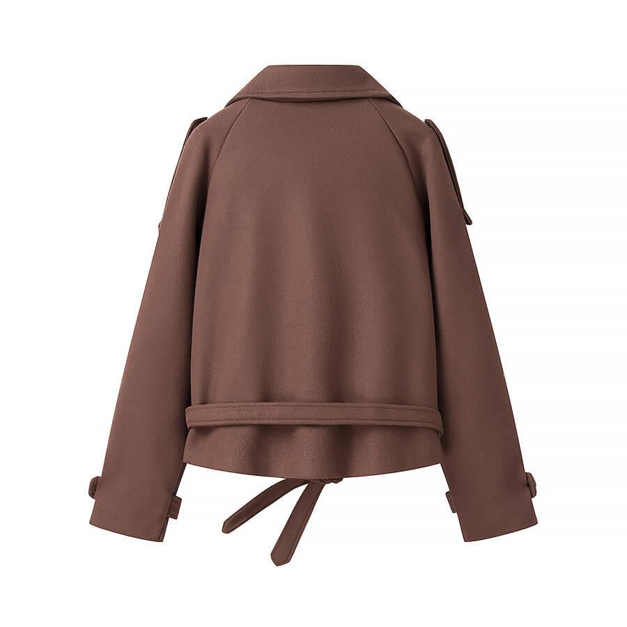 Trench Coat Feminino Curto Marrom Isadora - ZARIF, vista traseira