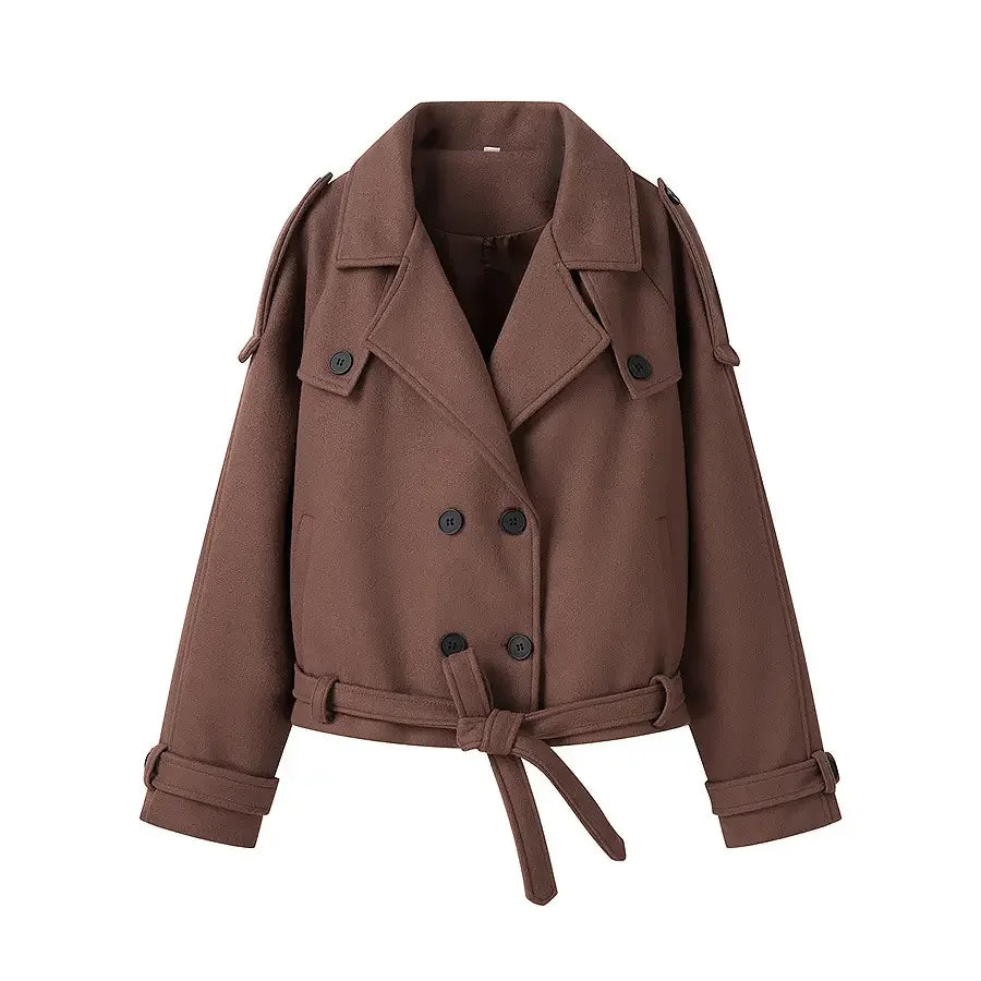 Trench Coat Feminino Curto Marrom Isadora - ZARIF