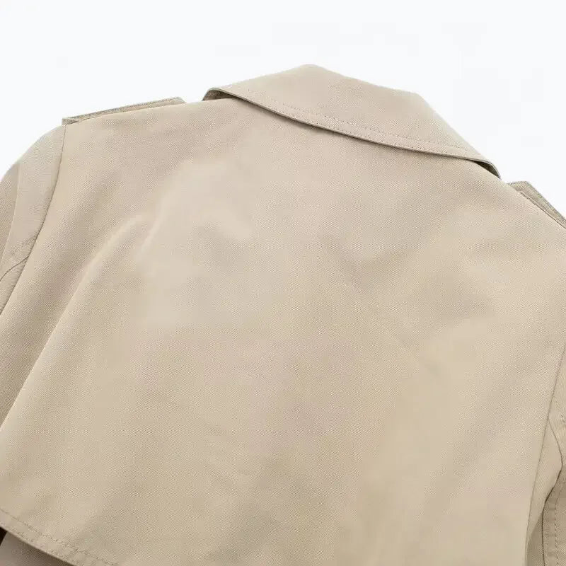 Trench Coat Feminino Longo Bege Natália - ZARIF, zoom na parte superior traseira
